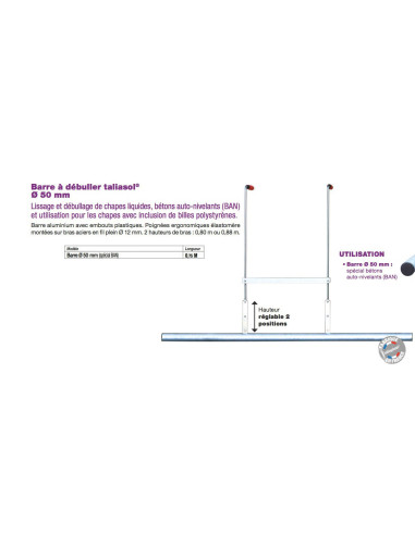 Barre à Débuller Ø50mn Longueur 0,75m 