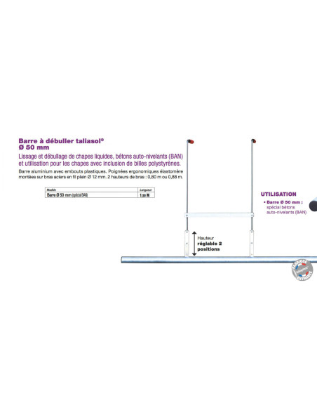 Barre à Débuller Ø50mn Longueur 1,50m