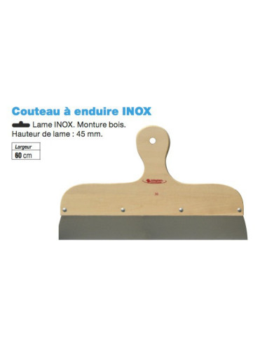 6 Couteau à enduire INOX Largeur 60cm