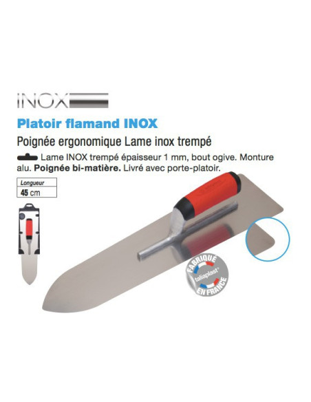 12 Platoir flamand INOX Longeur 45cm