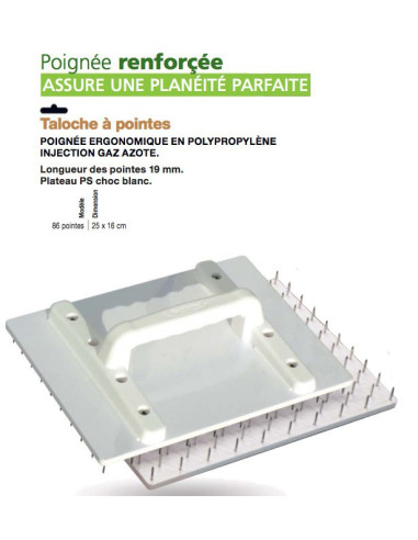 16 Taloche à pointes 86pointes dimensions 25x16cm