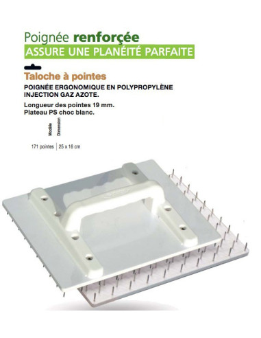 16 Taloche à pointes 171pointes dimensions 25x16cm