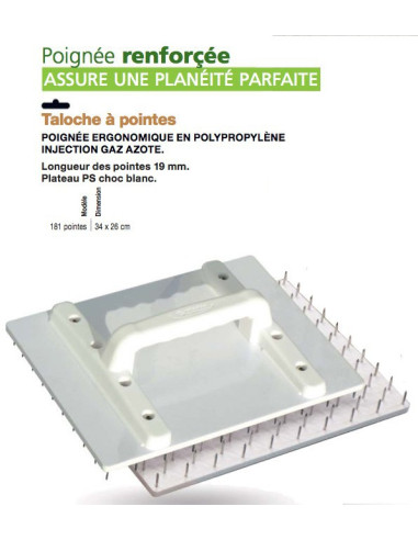 16 Taloche à pointes 181pointes dimensions 34x26cm