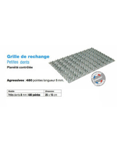 17 Grille de rechange Petites dents 8 mm - 480 pointes Dimension 25x15cm