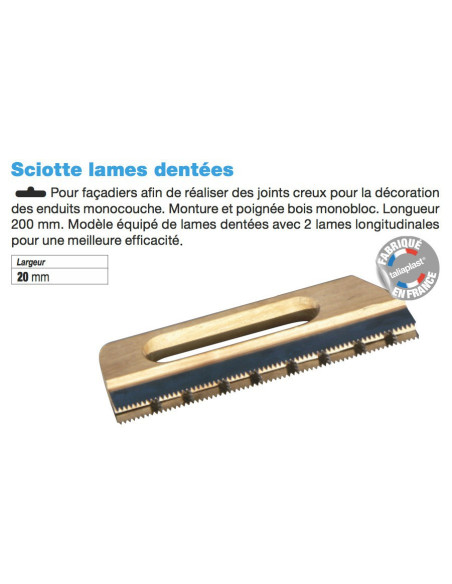 Sciotte lames dentées Largeur 20mn