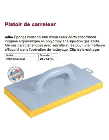 Platoir semelle lisse 28x14cm