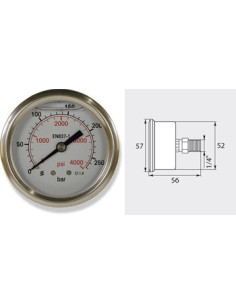 Manometre Prise Arrière 0-250 Bar 