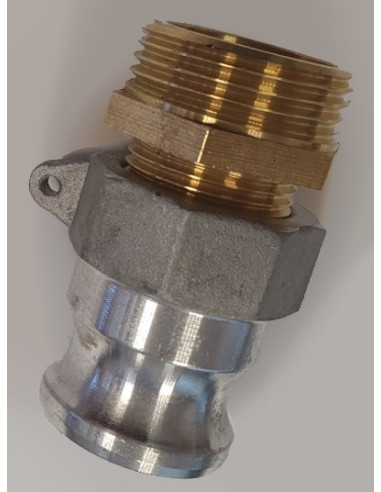 Raccord à came male aluminium + mamelon